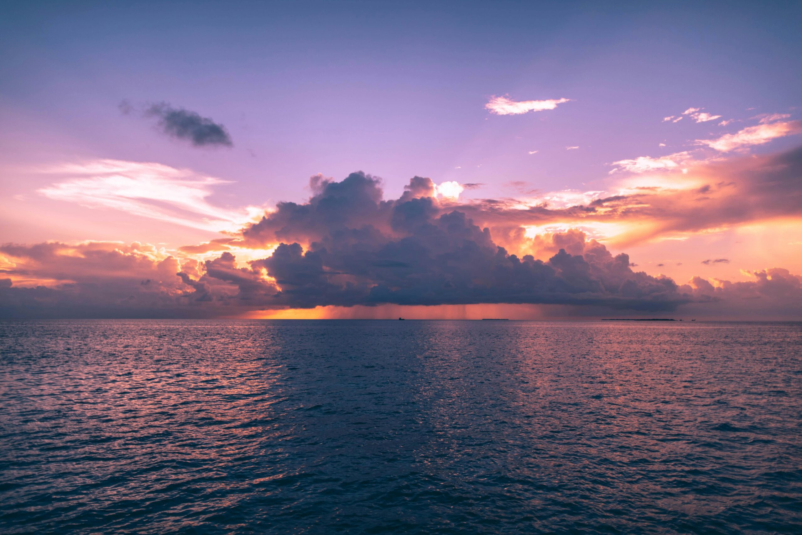 Clouds of various density over the sea.